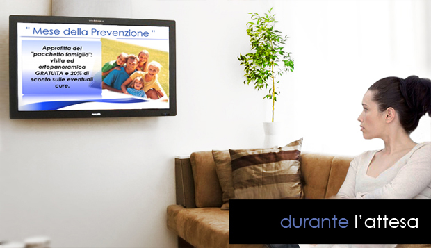 videocomunicazione in sala d'aspetto