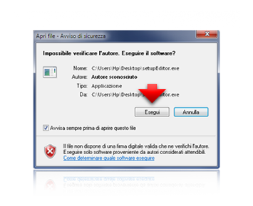 4.1 Estrai dalla cartella il file "Setup Editor" sul desktop